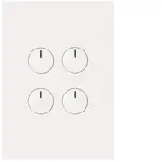 Hager WBQSV4PB-MW Finesse Series Switch, Single Pole, Flush, 4 Gang with Press Mech, Vertical, 250V 16A Press Mechanism, 1 Way, Matt White