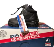 Steel Blue Womens Parkes Size 7 AU Zip Side Work Safety Boot Black/Purple In Box