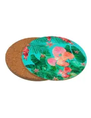 [Maxwell & Williams] Teas & C's Tropicana Round Cork Back Placemat 32cm Set of 4 Gift Boxed