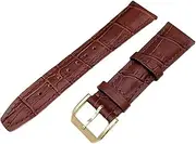 [GGZONE] RHAIYAN Compatible with IWC Strap Watch Accessories Watch Bracelet Genuine Leather Watch Belt Compatible with IWC Watch Strap Watch Band Specific (Color : Brown-Gold Clasp1, Size : 20mmWithMark)