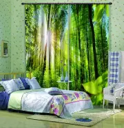 3D Woods sun 35 Blockout Photo Curtain Printing Curtains Drapes Fabric Window AU