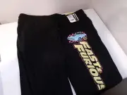 Mens Black Fast and Furious Movie Race Car Sleepwear Pajama Lounge Pants L NEW