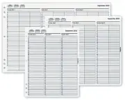 TIME68 TimeScan 4 Col Looseleaf Pages 15 Min 8am-7pm with extra hour