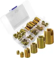 50pcs Carbon Steel Threaded Screws Wire Thread Inserts Self Tapping Thread Slotted Inserts Threaded Inserts Helical Insert Coiled Thread Repair Tools Self Tapping Inserts Golden