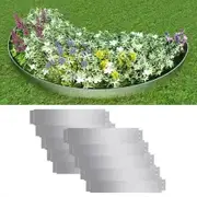 Lawn Fence Set 10 pcs Galvanised Steel 100x20 cm