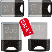 PNY 64GB ,128 GB ,256GB ,512GB Elite-X Fit USB 3.1 Flash Drive - 200MB/s, Black