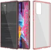 Punkcase Note 20 Case [Lucid 2.0 Series] [Slim Fit] [Clear Back] Thin Full Body Drop Protection W/PunkShield Screen Protector for Samsung Galaxy Note20 5G (6.7") (2020) [Crystal Pink]