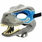 Dinosaur Mask With Opening Jaw, Dino Mask For Kids Adult, Costume And Role-play Gift For Carnival Halloween Cosplay Party Blue