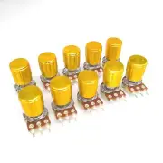10 Units 100K B100K OHM Linear Taper Rotary Potentiometer POT Gold Knob