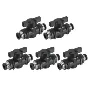 5 Pcs 1/4" Pneumatic Ball Valve BUC Union Straight Flow Control Valve