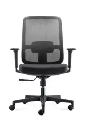 New Rapidline Office Chair Medium Back Mesh Operator Seating Black Lotto LOTTOMB