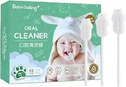 42pcs Newbornn Oral Cleaner - Baby Oral Cleaner, Infant Tongue Cleaner Wipes | Gentle Mouth Cleaning Gauze for Babies, Baby Care Dispoosable Toothbrush with Paper Handle, Ideal for Travel, Home