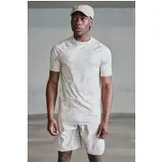 Mens Stone Active Matte Muscle Acid Wash Print T-shirt