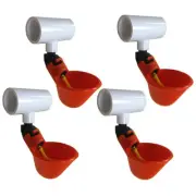 4 Pcs Poultry Water Drinking Cups Automatic Chicken Hen Drinker PVC Fittings
