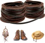 10 Yards 3MM Flat Genuine Leather Cord - Dark Brown
