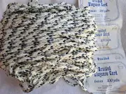 NEW VNTG DARK NAVY, SLATE, WHITE BRAIDED ELEGANCE CORD 6mm 100yds -CRAFT MACRAME