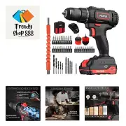 Cordless Drill Set, 20V/2.0Ah Electric Power Drill, Torque 45N.m, 25+1 Torque...