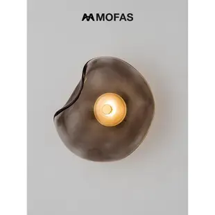 MOFAS北歐后現代簡約臥室客廳背景墻裝飾設計師圓形床頭極簡壁燈