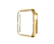 Strapmall Apple Watch PC Protective Case 41mm 45mm iWatch Cover with Shiny Rhinestone Bumper-Gold