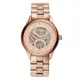 FOSSIL 鏤空機械錶 36mm 女錶 手錶 腕錶 BQ3651 玫瑰金色鋼錶帶(現貨)