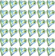uxcell 40 Pcs 3D Heart AB Green Nail Rhinestones 12x13mm K9 Glass Crystal Rhinestones Pointed Back Crooked Heart Gems for Nail Charm Art DIY Decoration Craft