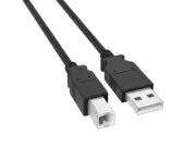 1ft USB 2.0 Type A Male to B Male Cable, 480Mbps, Double-Shielded, Black