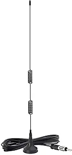 Bingfu Universal Car Stereo Antenna,Magnetic Base FM Radio Antenna DIN Plug Aerial for Vehicle Truck SUV Truck RV Marine Boat Car Stereo Audio HD Radio Android Head Unit CD Media Receiver Player