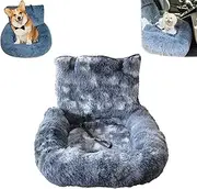Pelzbarn Car Seat - Dog Bed with Safety Straps, Waterproof Travel Bed for Large & Small Dogs, Protects Car Seats from Dirt, Hair & Scratches, Removable and Easy to Clean (Tie-Dyed Dark Blue,L)