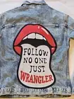 Wrangler Men's Nwt Follow No One Just Wrangler Patch Denim Jacket Small Slim