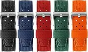 [Strapseeker] Graham Perforated Vintage Rally Rubber Watch Bands 20mm 22mm - Watch Bands for Men & Women - Replacement Waterproof Watch Straps Suitable for Sports & Dive Watches - Black, Blue, Green, Red, Orange