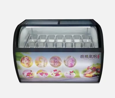 14 Tray Commercial Stainless Steel Ice Cream Gelato Popsicle Freezer