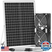 Solar Powered Fan - 20W Solar Panel, Solar Exhaust Fan Kit for Outdoor Chicke