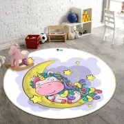 3D Cartoon Unicorn Moon NAO4641 Game Rug Mat Elegant Photo Carpet Mat Fay