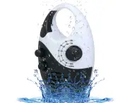 Waterproof Shower Radio, Adjustable Volume Shower Speaker - Black