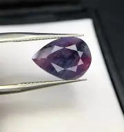 4.10Ct Natural Included Ruby Pear Shape Purplish Color Gemstone From Afghanistan