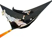Generic Hammock Triangle Outdoor Multiplayer Mesh Hanging Bed, 3 Point Outdoor Tree Hammock, Holds 400 Pounds Breathable Swing Bed, for Travel Backyard Garden Camping