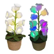 Beautiful Cotton Rope Knitted Flower Artistic Flower LED Light Plant Light