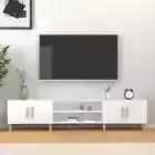 Wooden TV Cabinet Entertainment Storage Console Unit Shelf Rack Table White 180