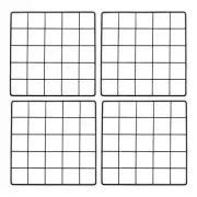10x10" Wire Grid Panel, 4 Pcs Iron Decorative Wall Grid, Black