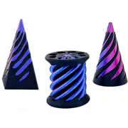 3 Pack Spiral Cone Toy,3D Printed Spiral Cone Fidget Toy,Mini Vortex Thread Illusion Desktop Decor Souvenir Gift for Anxiety Relaxing,Black and Purple