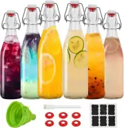 Swing Top Glass Bottles 16oz-Glass Beer Bottles With Airtight Caps for Home Brew