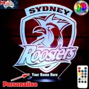 SYDNEY CITY ROOSTERS LEAGUE Personalised 3D LED Night Light Colour Changing Lamp