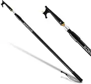 KOMCLUB Telescopic Boat Hooks for Docking 3 Stage Aluminum Push Poles Luminous Bead Design Durable Boating Accessories Scratch-Resistant, Sturdy Design Floats Boat Gaff Black