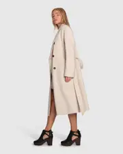 [Belle & Bloom] Real Love Double Breasted Maxi Coat- Pearl