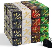 48 Pieces Counters Token Dice, 4 Colors Glitter Sparkle Loyalty Dice With 4 Bags, Starry Marble D6 Cube Compatible With CCG, MTG, Card Gaming Accessory