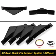 2X Rear Bumper Lip Diffuser Splitter Canard Protector Shark Fin Triangle Glossy