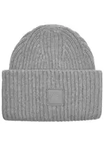 Varley Cresta Ribbed Wool-blend Beanie - Light Grey ONE SIZE