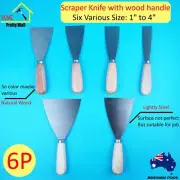 6P Set scraper knife paint diy wood handle work tool build oil home outdoor in