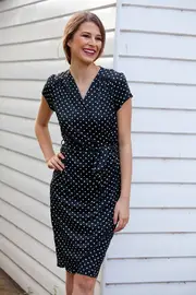 Spotty Jersey Wrap Dress--UTT-UB137