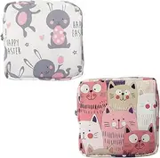 WUSJCOF 2-Piece Storage Bag for Sanitary Napkins, Cotton Menstrual Cups Bag, Portable Menstrual Cup, Tampon Holder, Menstrual Bag for the First Period, Pad Bag